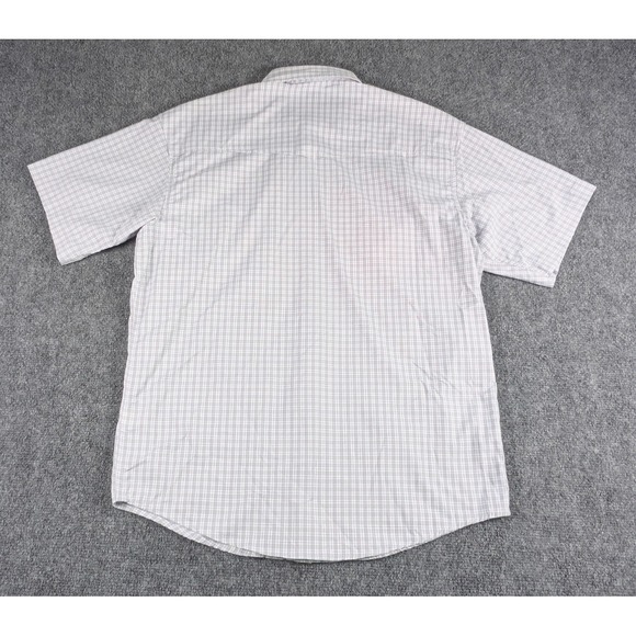 Poncho Western Pearl Snap Shirt Mens Medium Reg Fit Gray Plaid Short Sleeve - Picture 10 of 11
